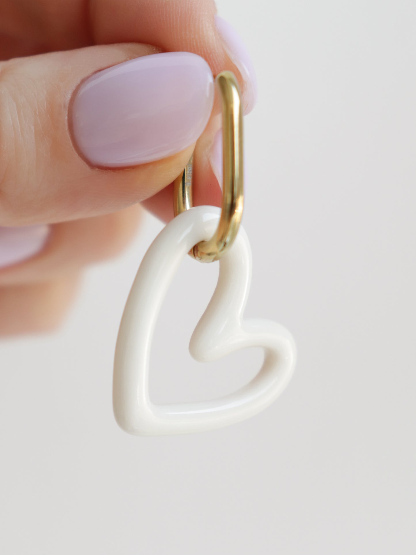 Heart Earrings in White
