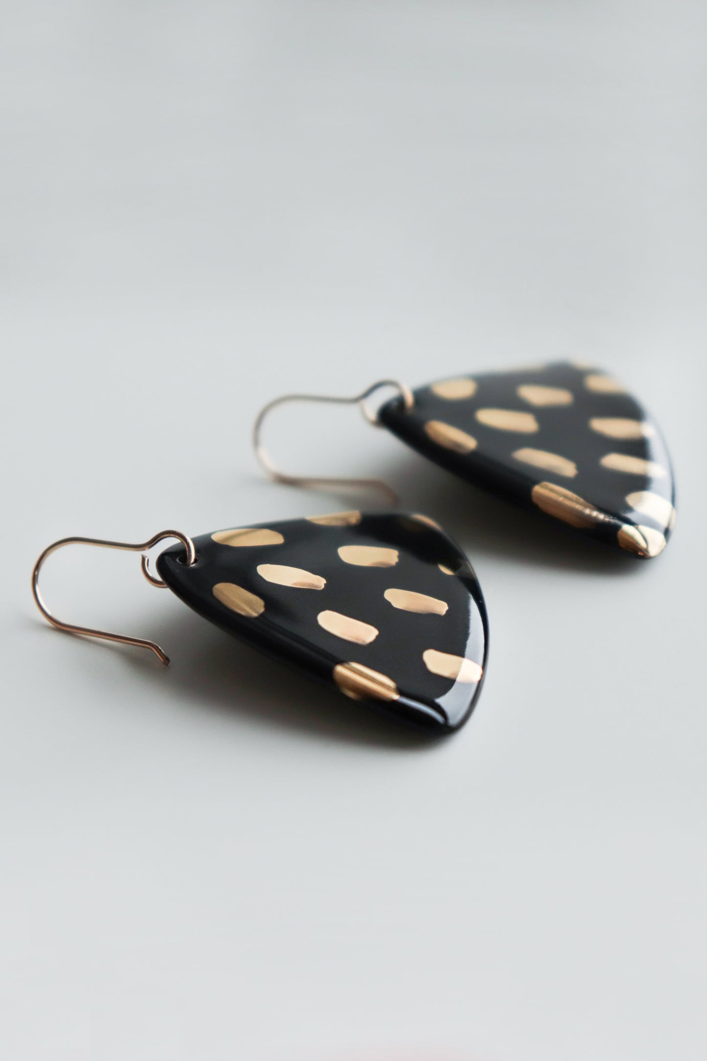 Leaf Earrings in Black