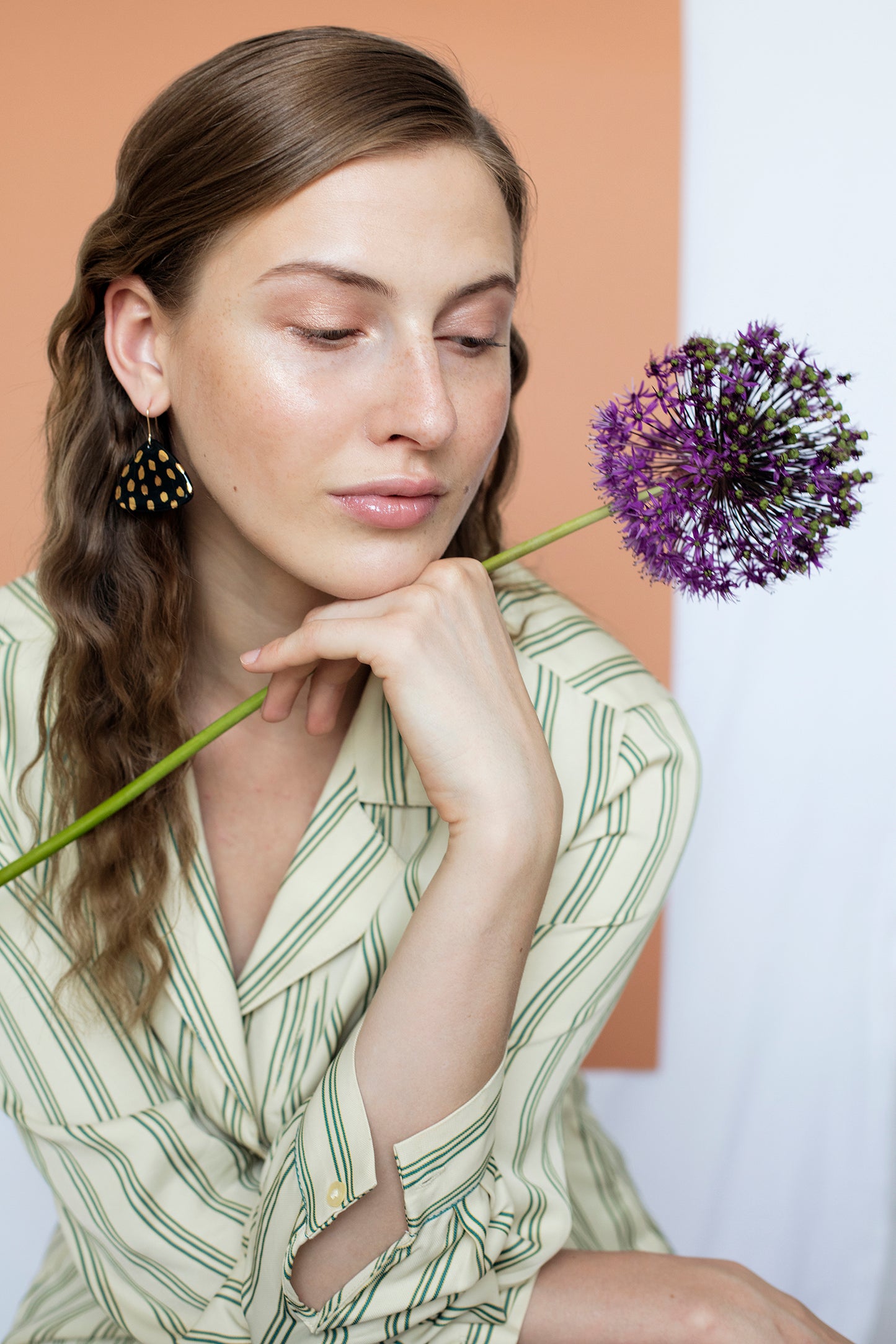 Leaf Earrings in Black
