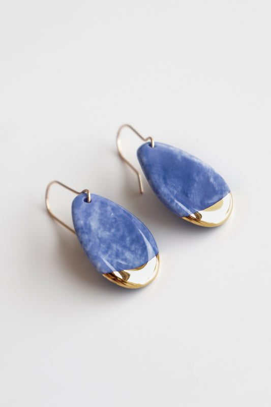 Drop Earrings in Marble Blue / S