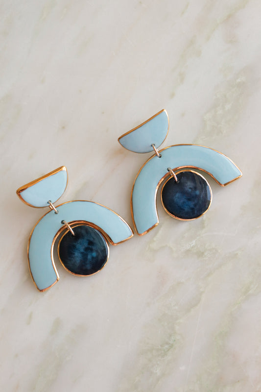 Arquus Earrings in Blue/Cyan