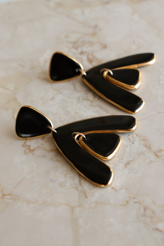 Arquus Earrings in Black