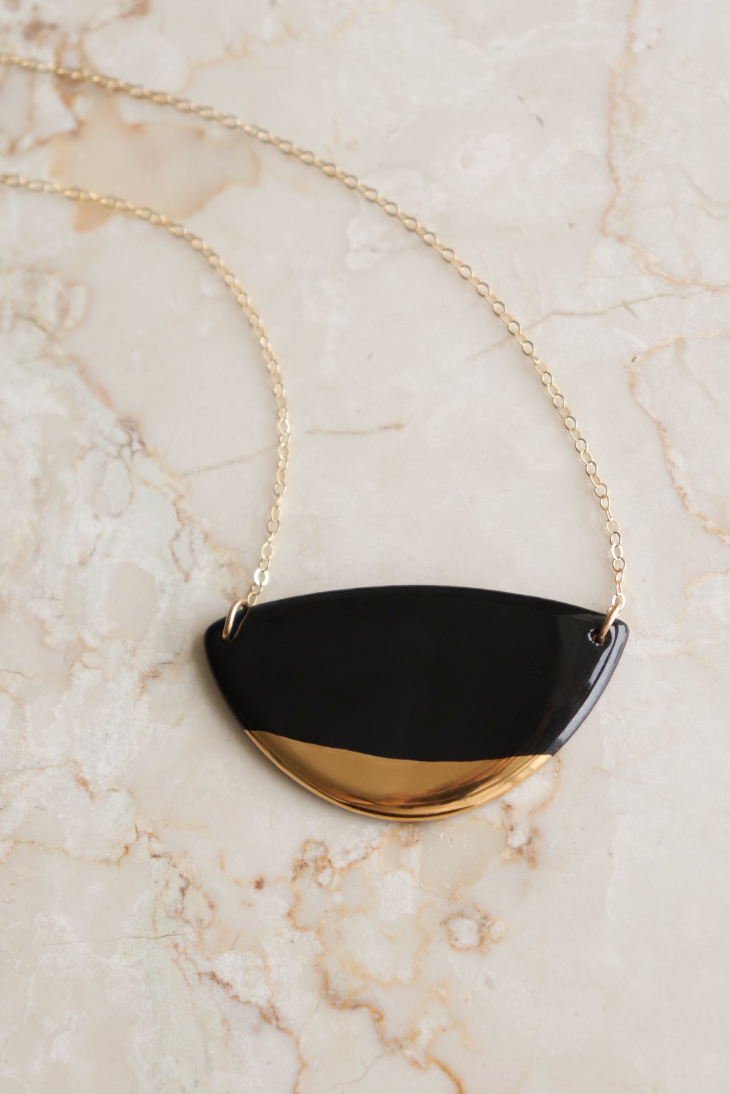 Leaf Necklace in Black