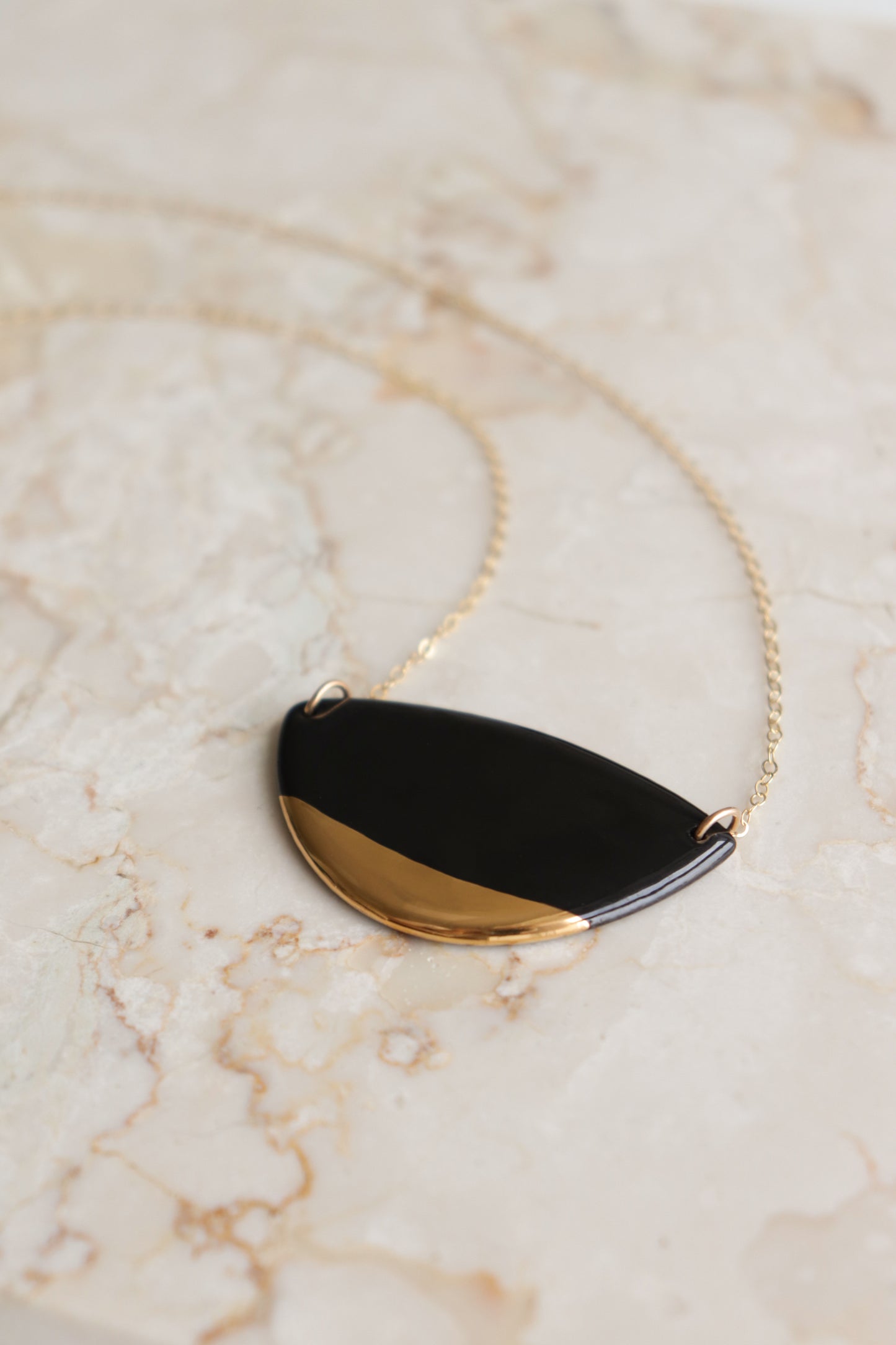 Leaf Necklace in Black