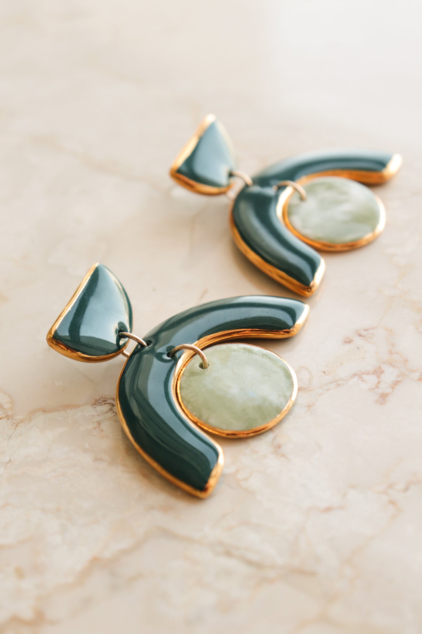 Arquus Earrings in Green