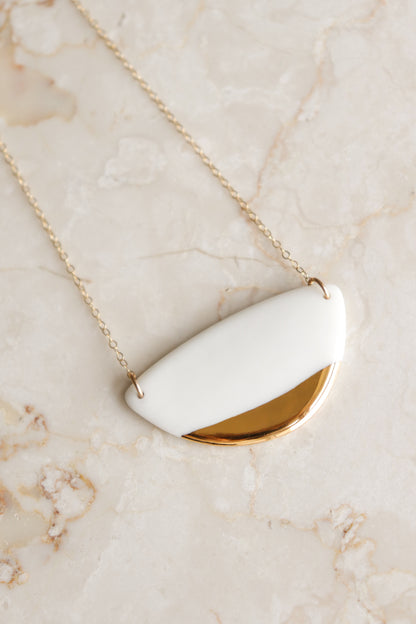 Leaf Necklace in White