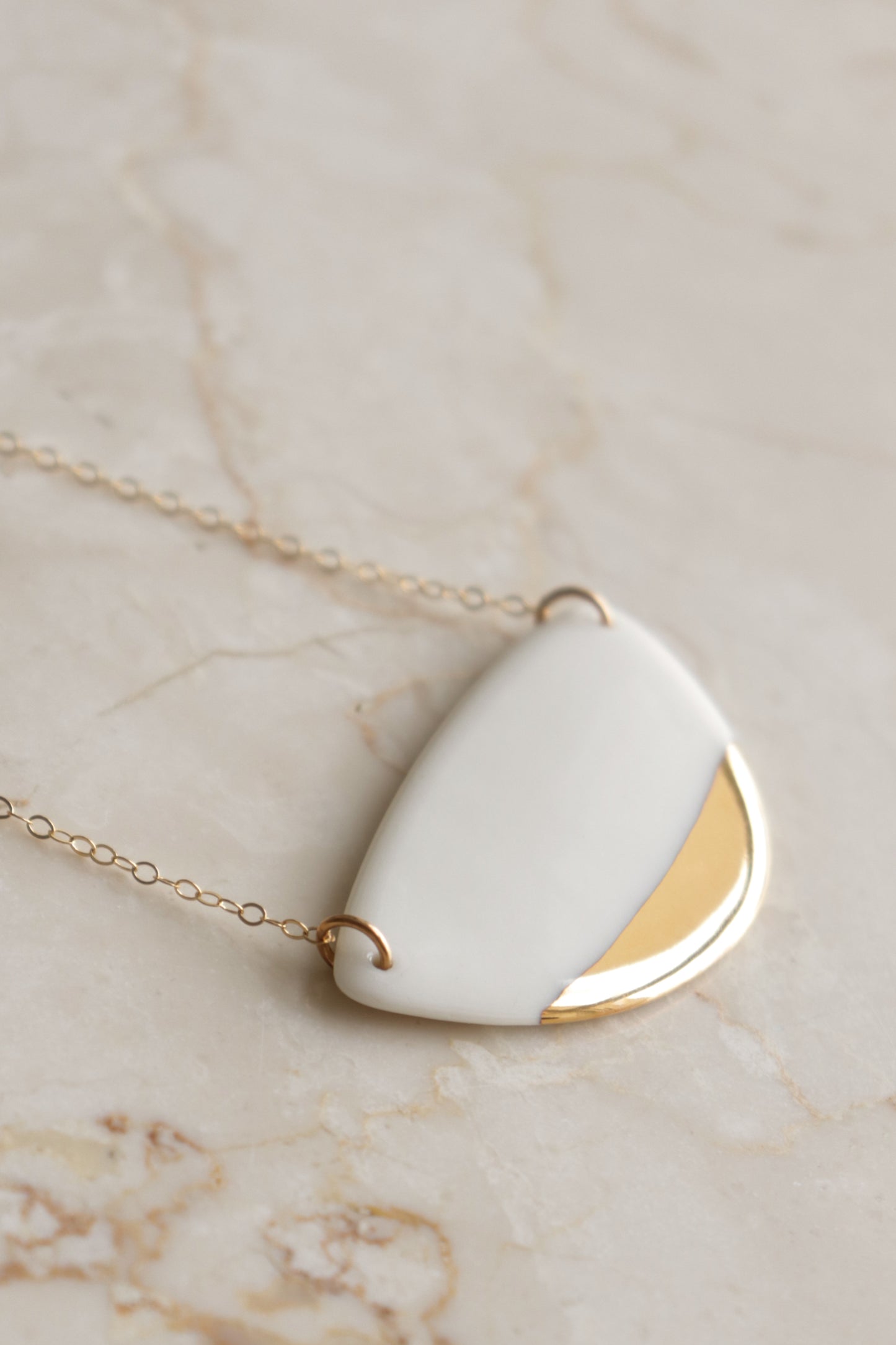 Leaf Necklace in White