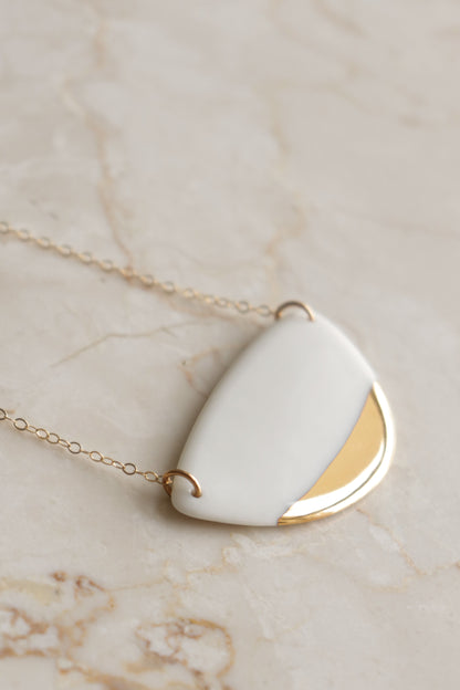 Leaf Necklace in White