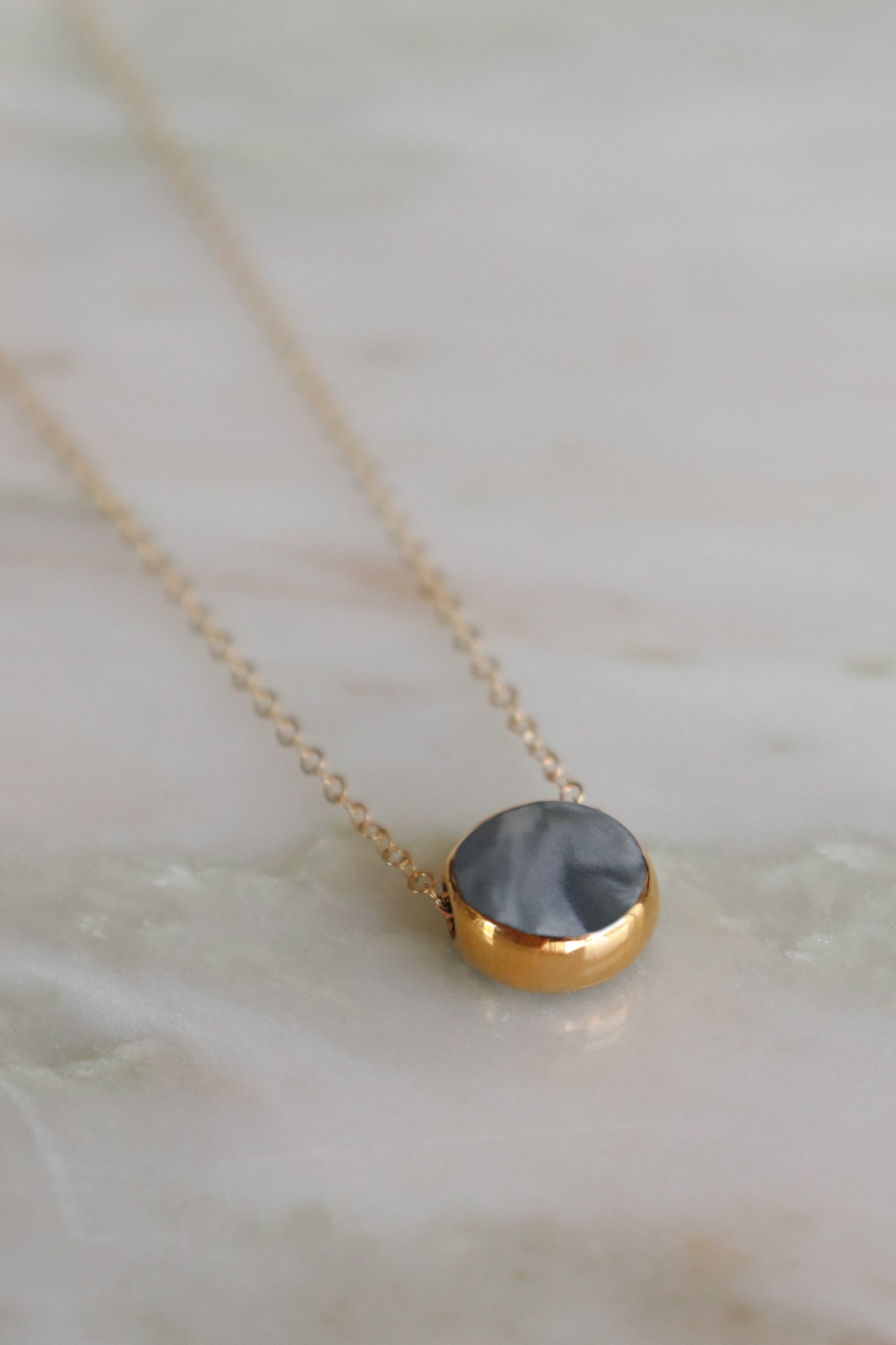 Round Necklace in Grey