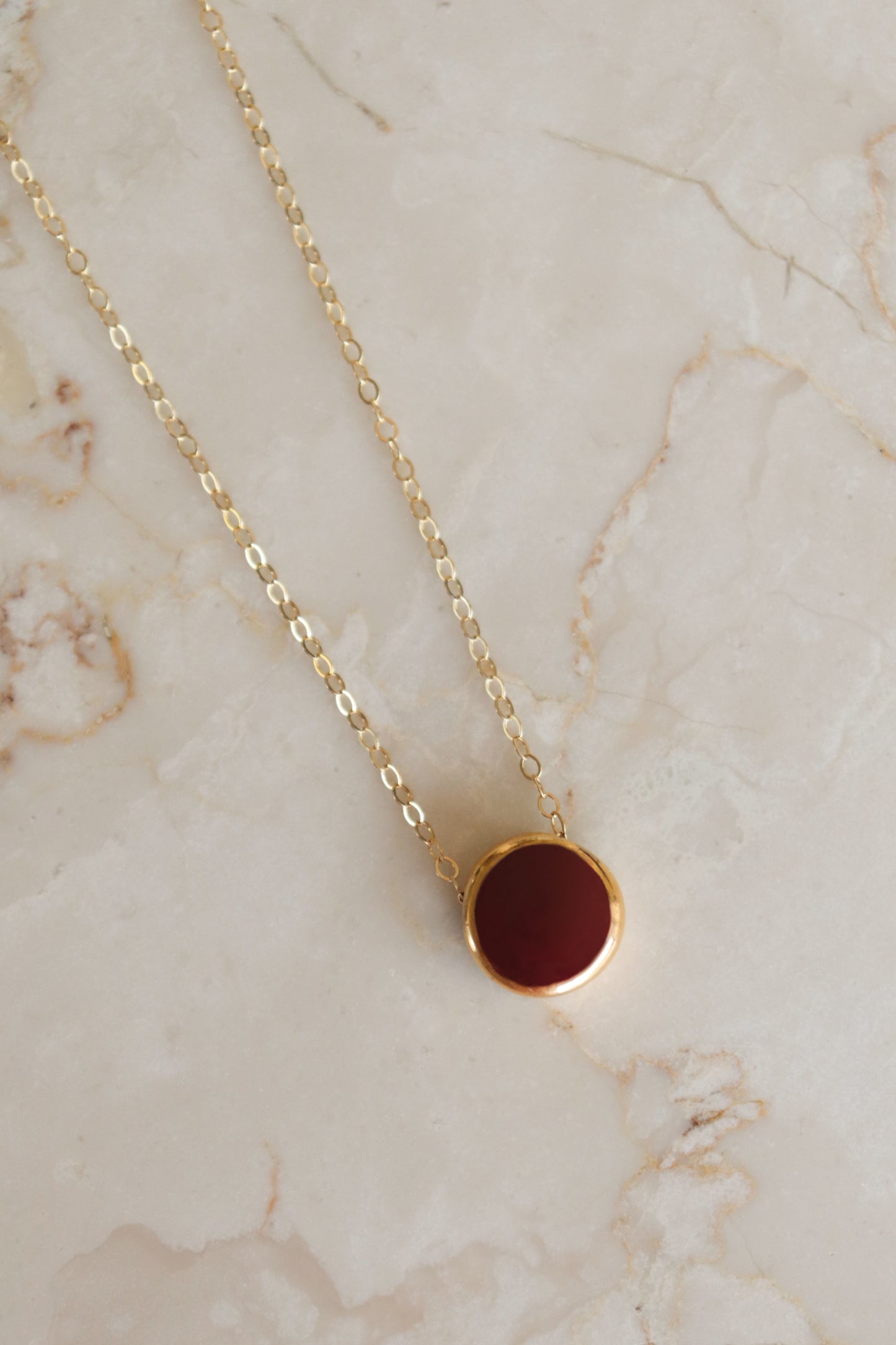 Round Necklace in Burgundy