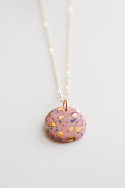 Astilla Recycled Necklace in Pink
