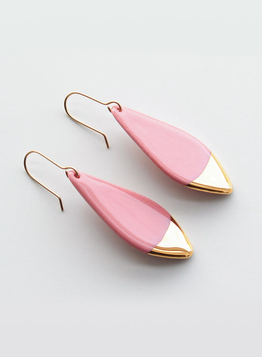 Leaf Earrings in Pink