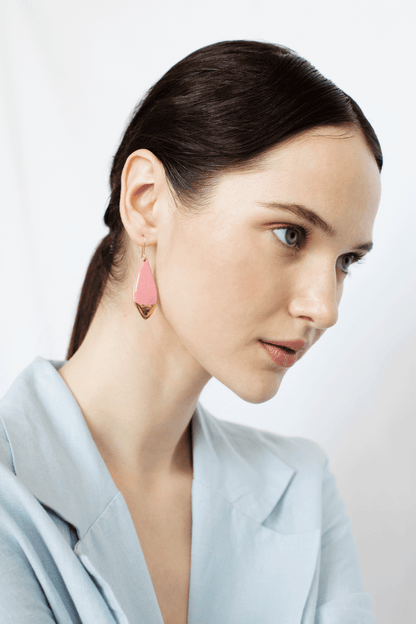 Leaf Earrings in Pink