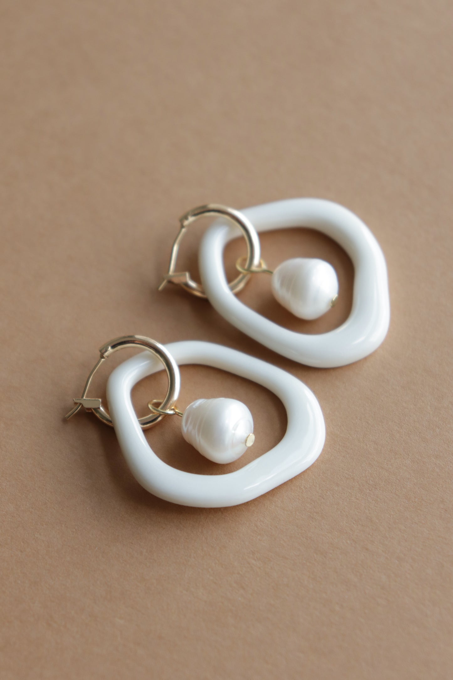 Arp Pearl Hoops in White