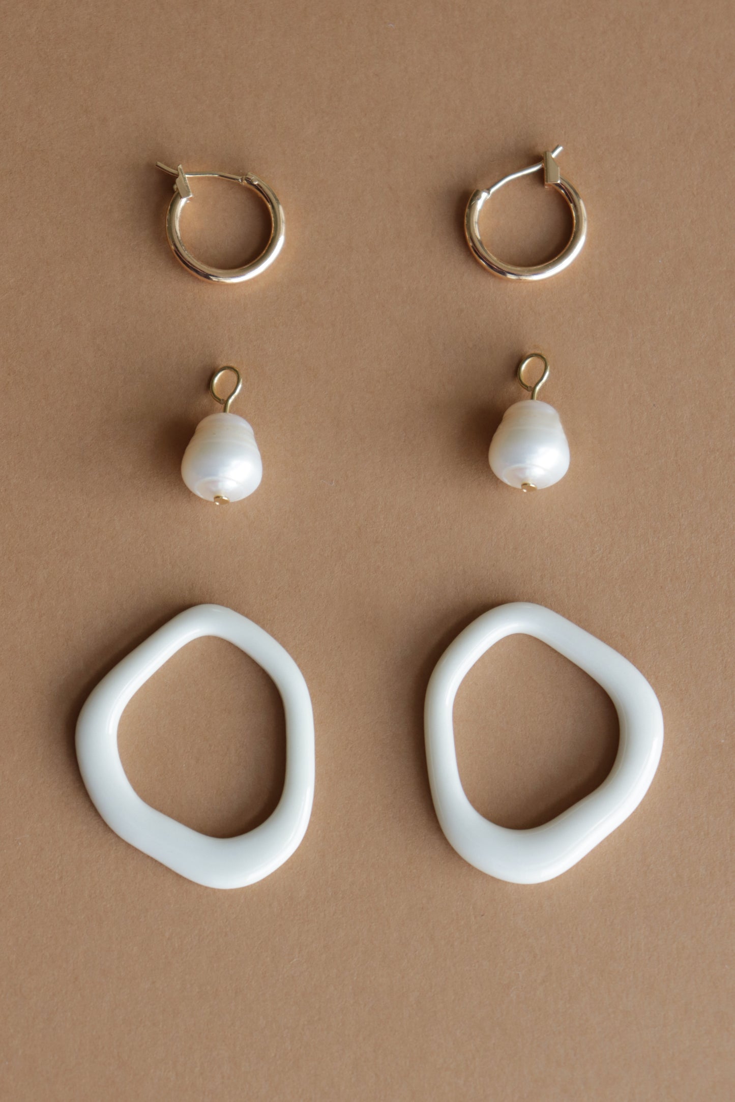 Arp Pearl Hoops in White