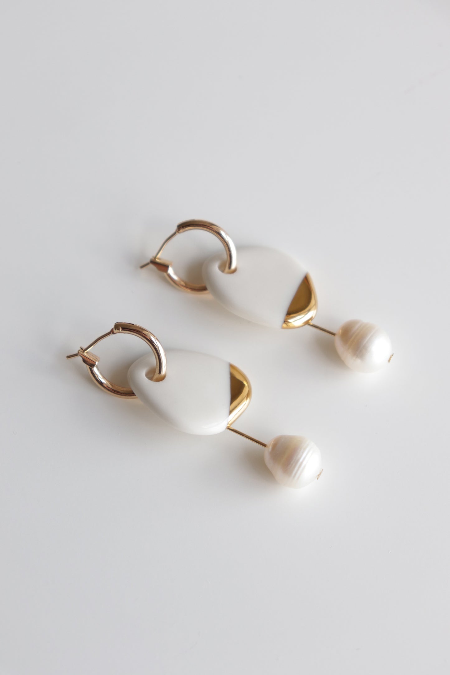 Arp Pearl Hoops in White