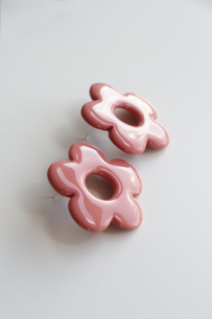 Flower Earrings in Pink