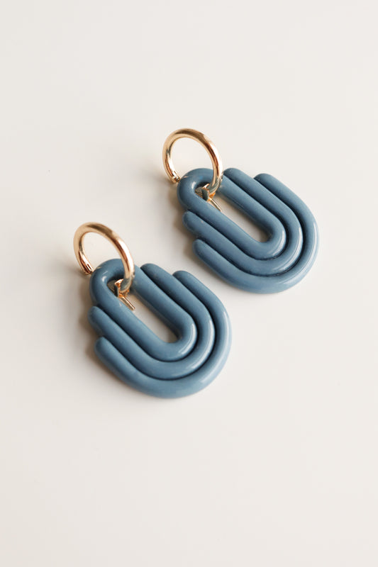 Art Deco Earrings in Blue