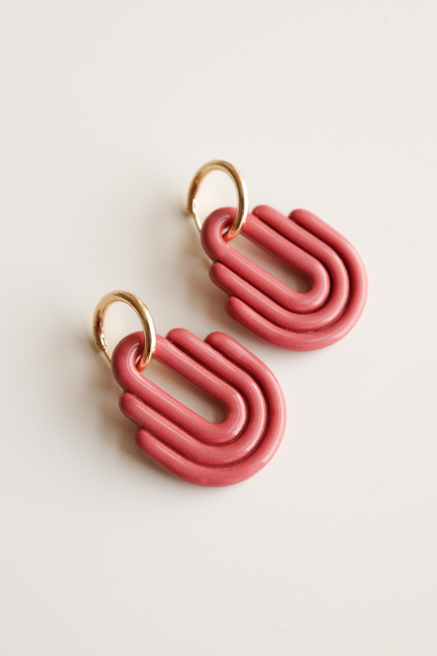 Art Deco Earrings in Pink