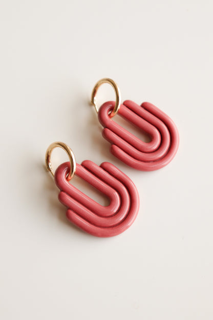 Art Deco Earrings in Pink