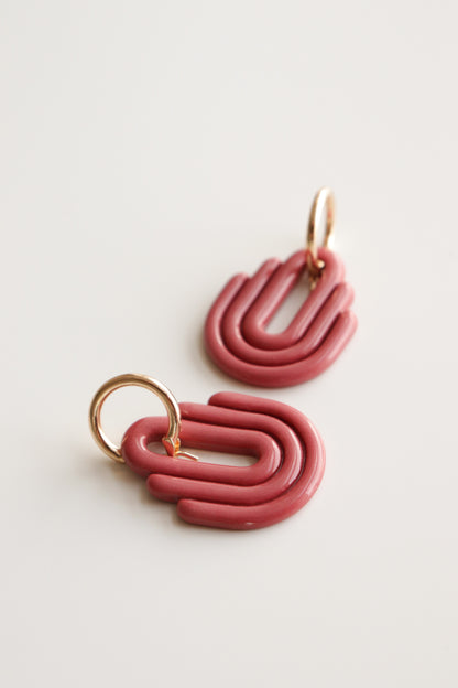 Art Deco Earrings in Pink