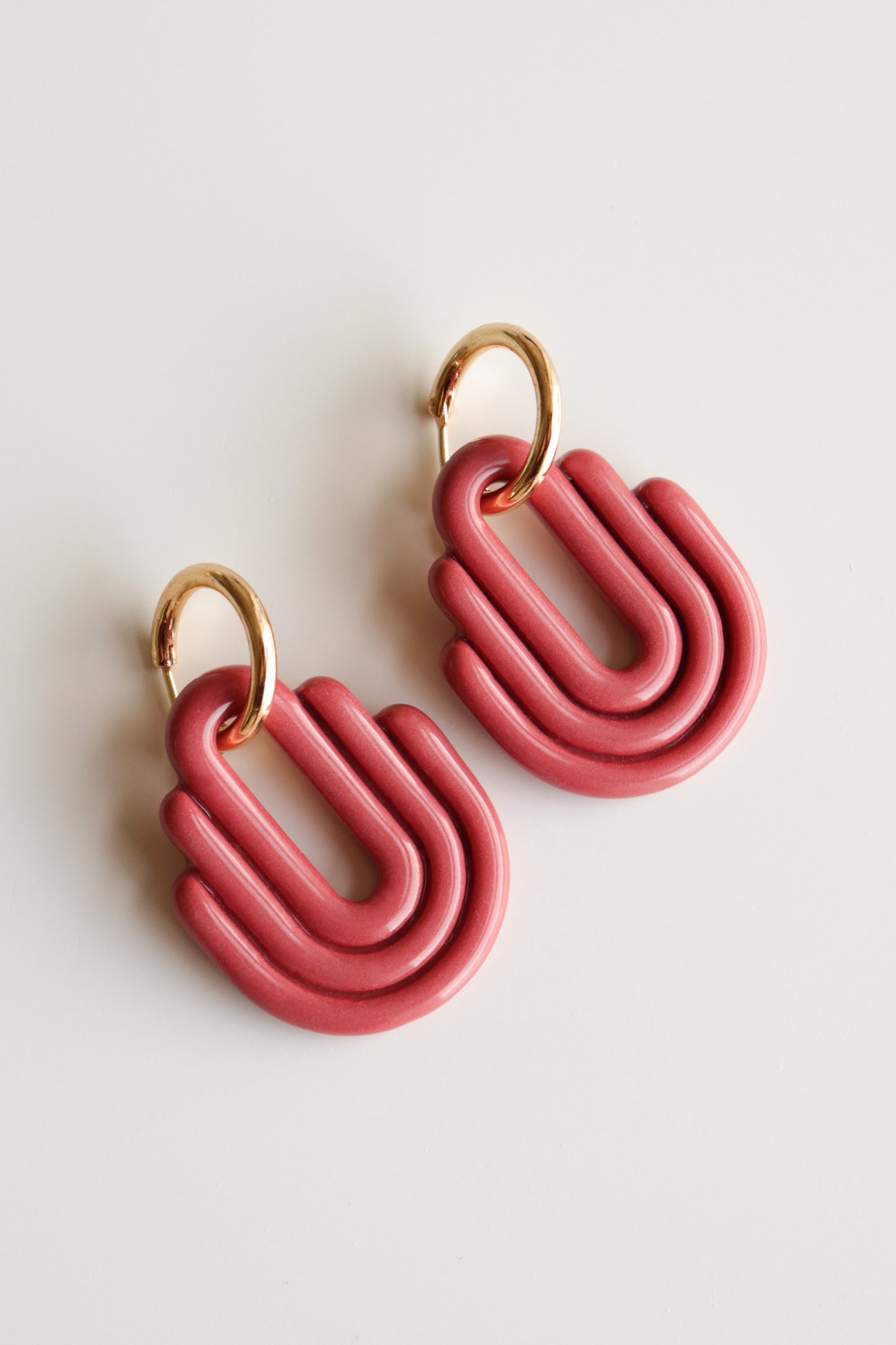 Art Deco Earrings in Pink