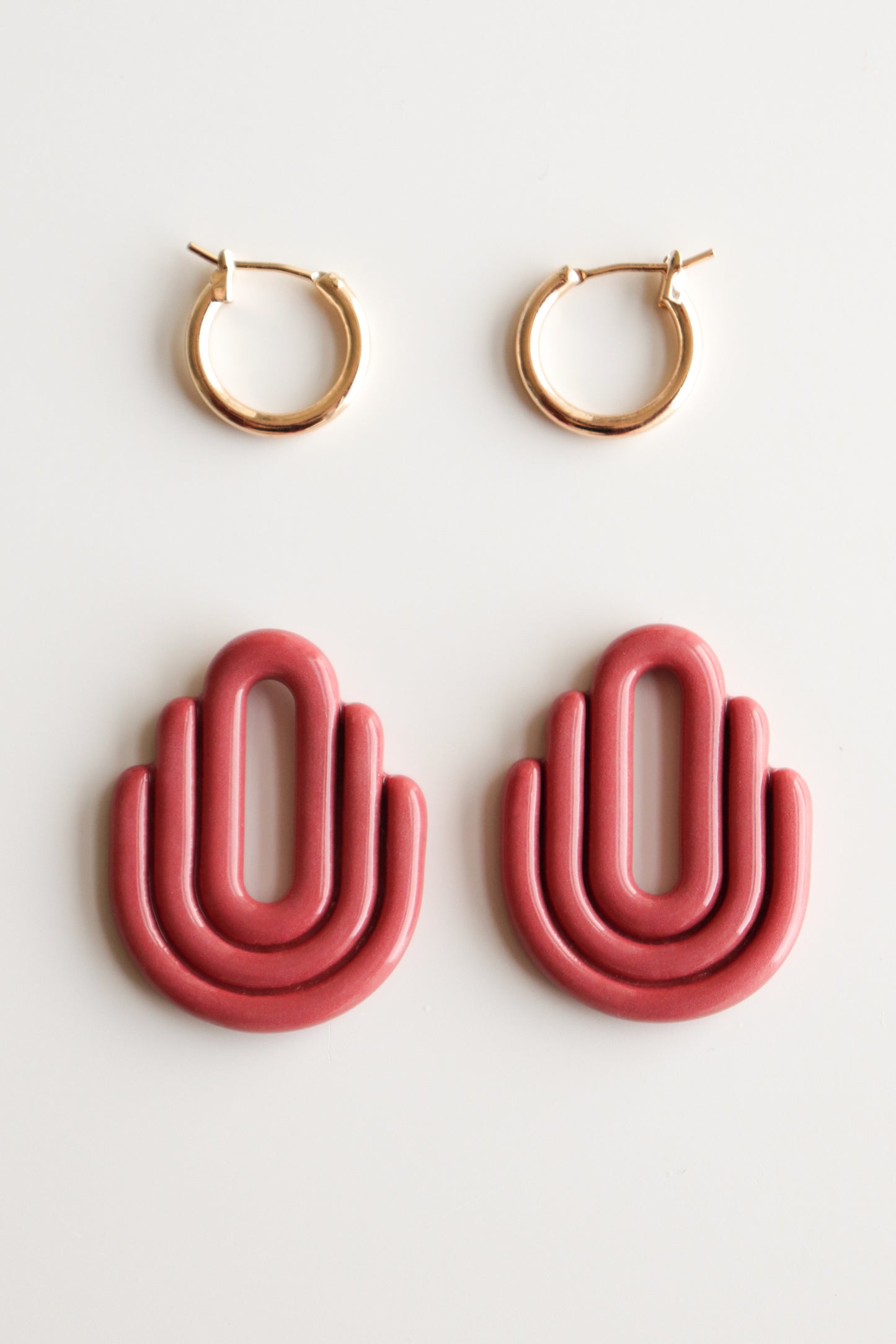 Art Deco Earrings in Pink