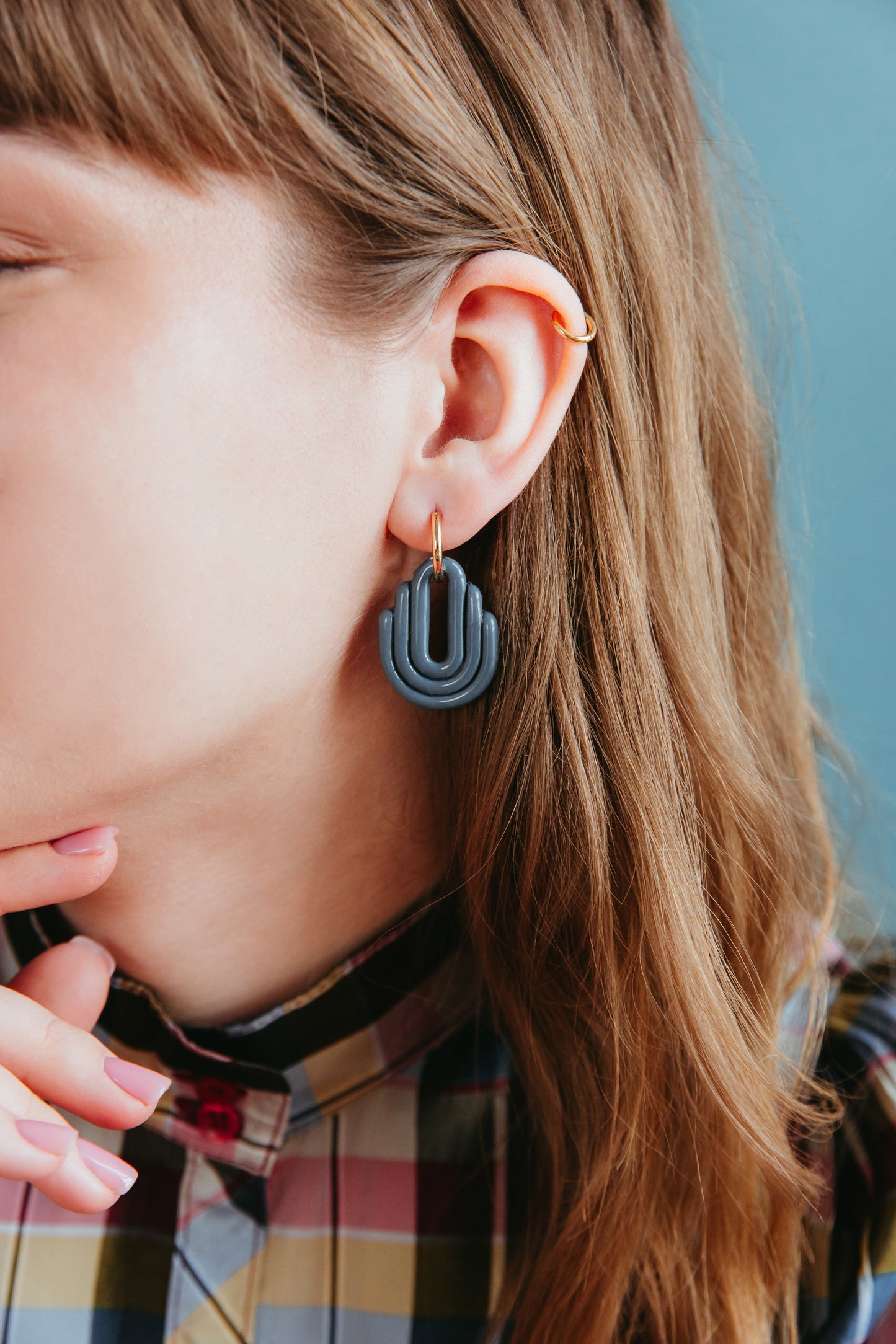 Art Deco Earrings in Blue