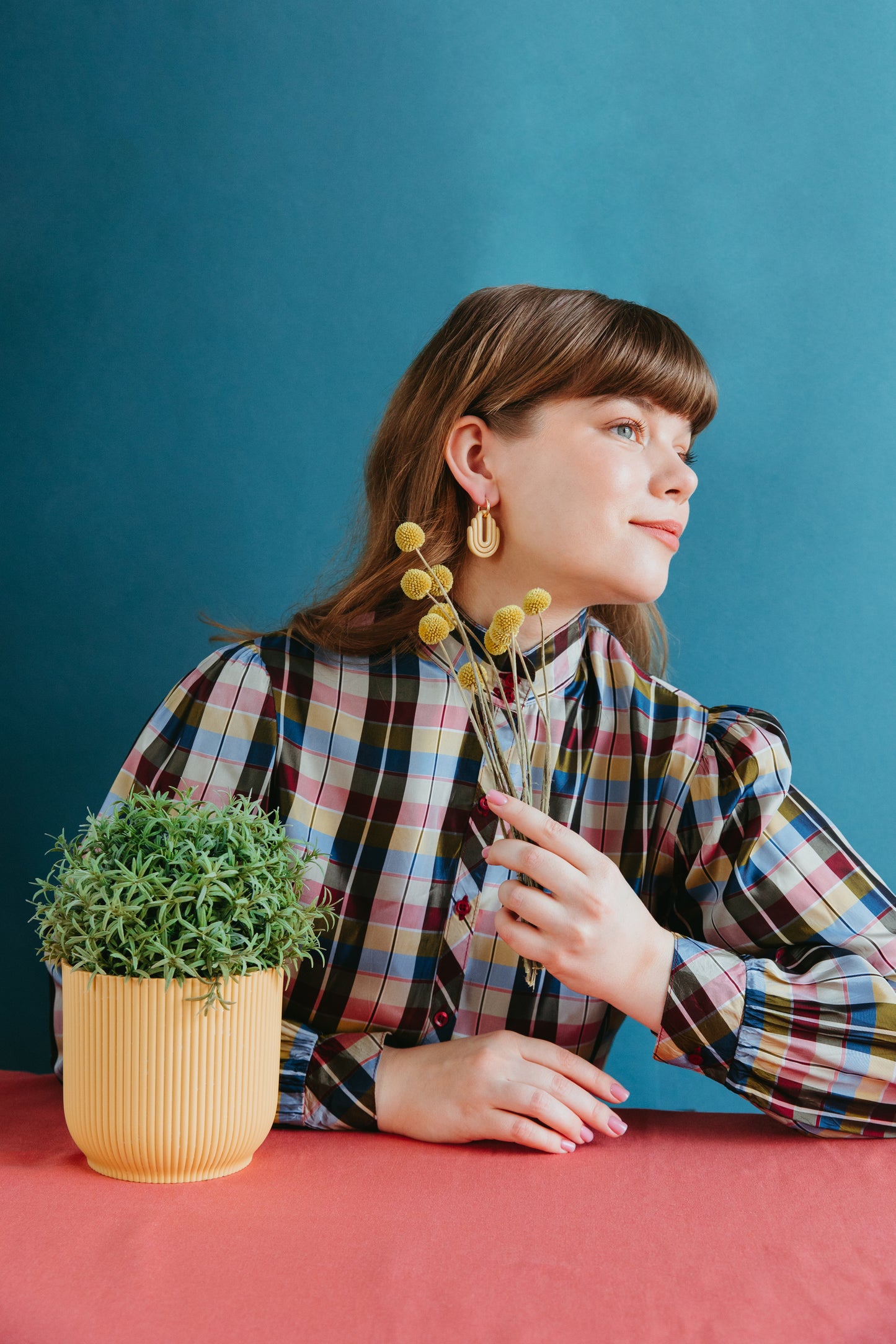 Art Deco Earrings in Yellow