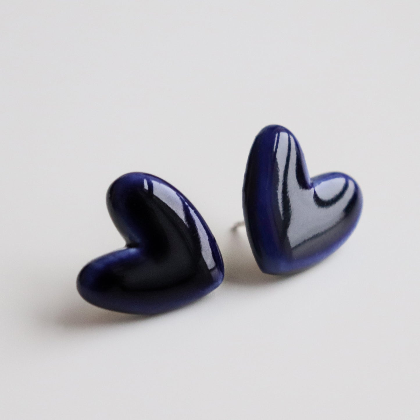 Heart Studs in Blue