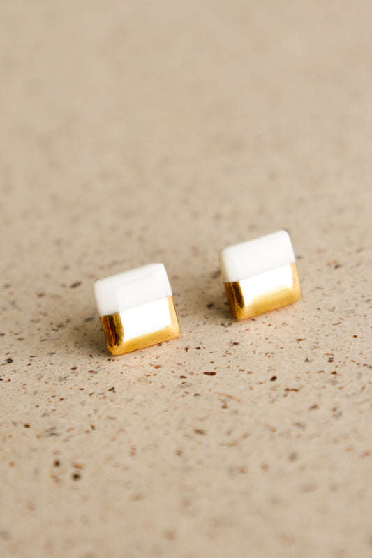 Edgy Studs in White / XS