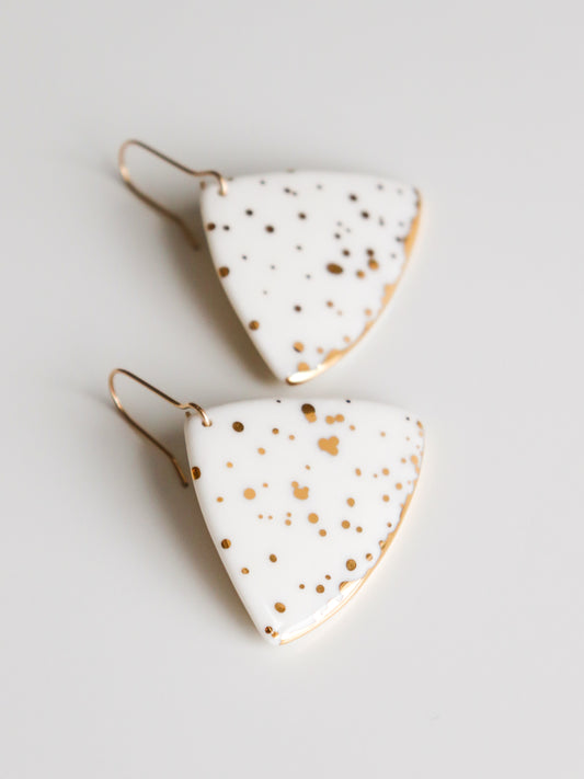 Leaf Earrings in White