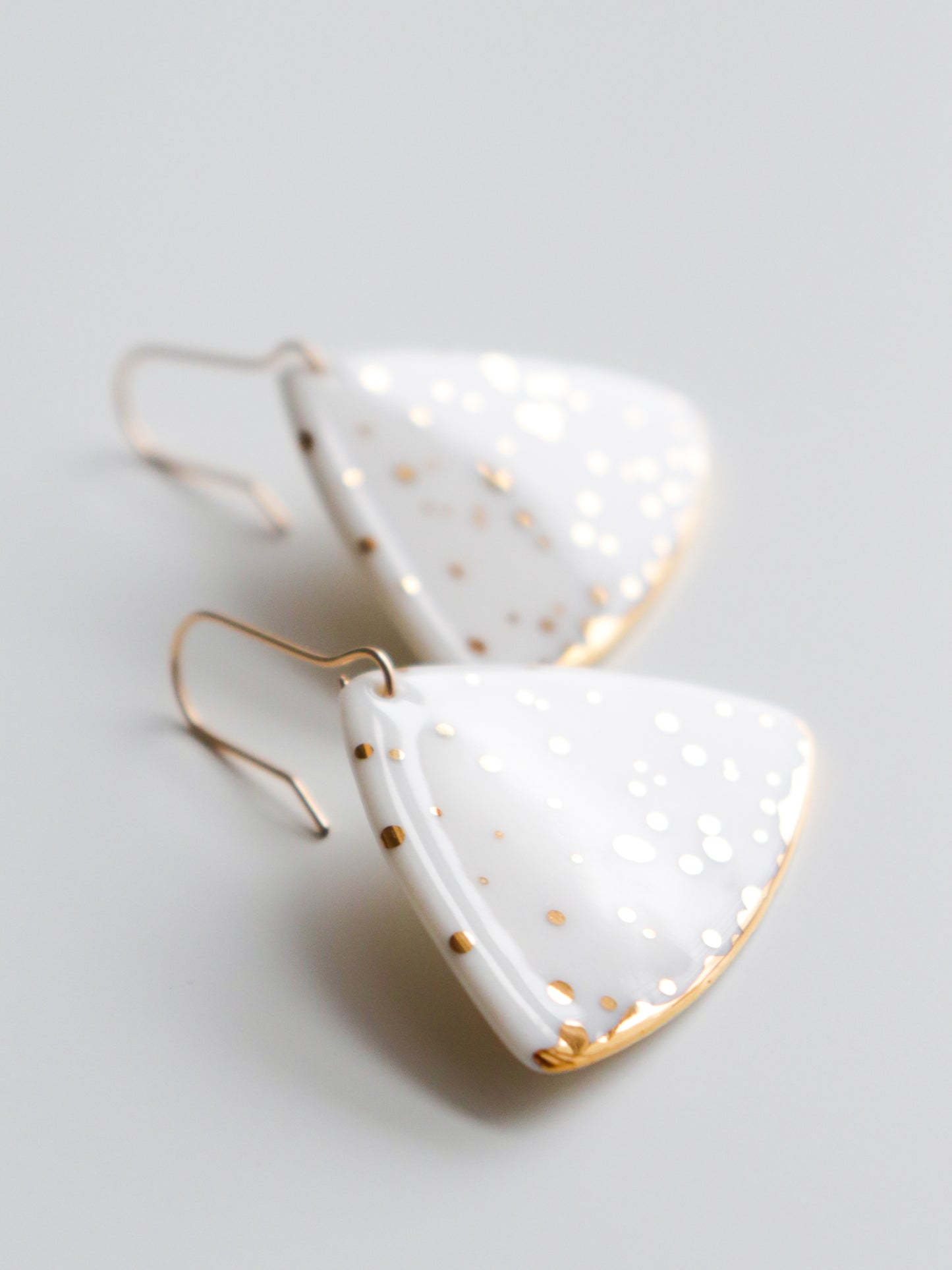 Leaf Earrings in White