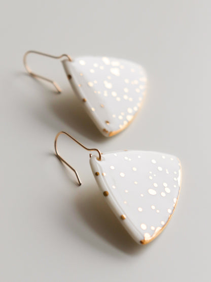 Leaf Earrings in White