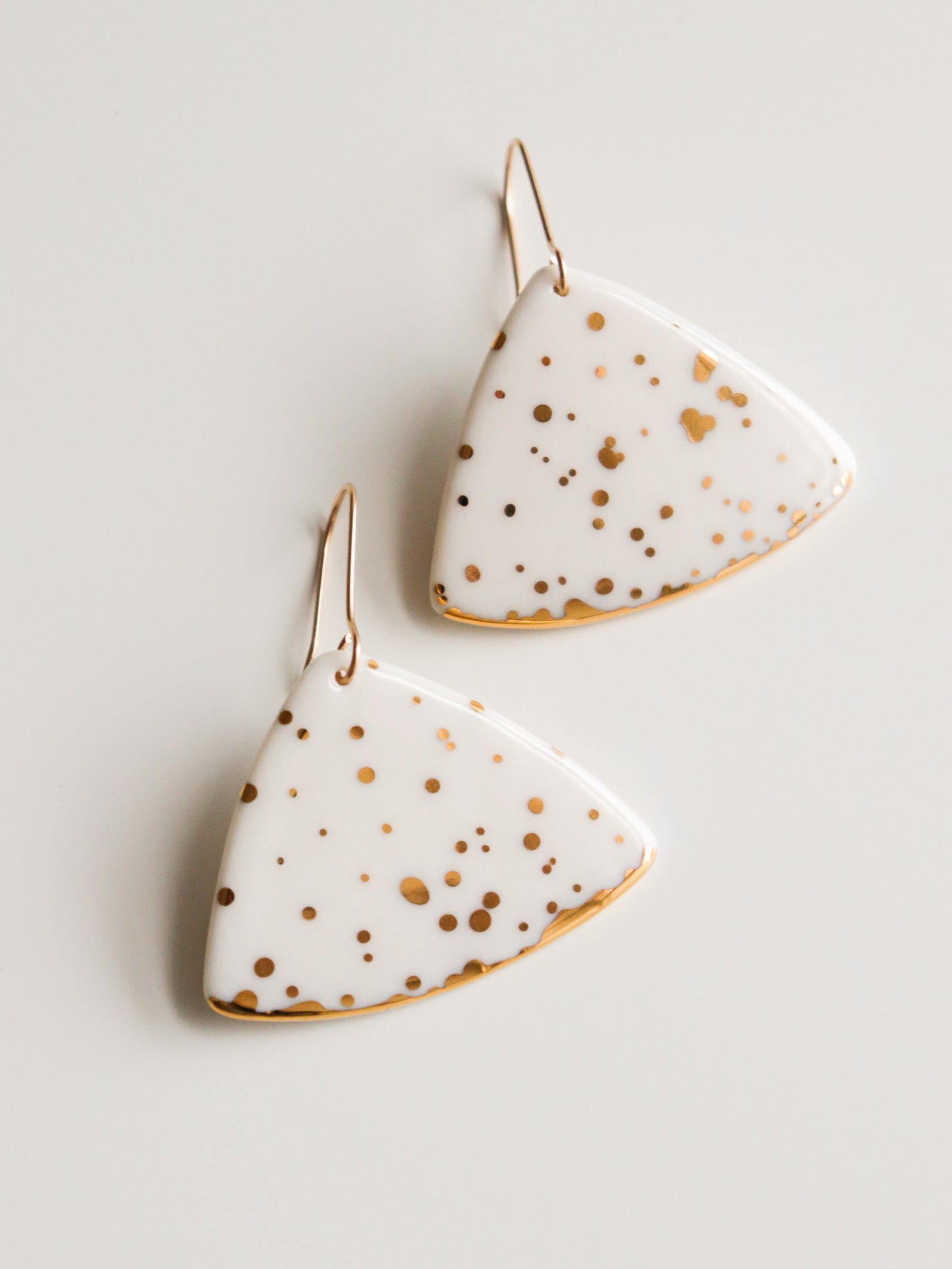 Leaf Earrings in White