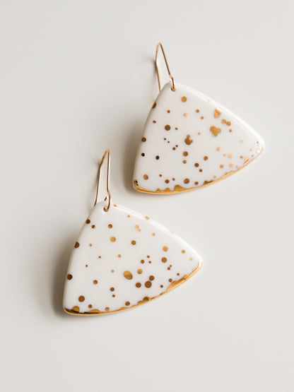 Leaf Earrings in White