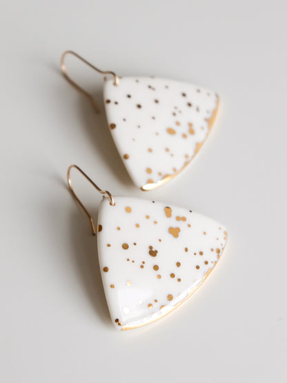 Leaf Earrings in White