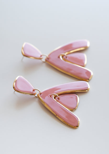 Arquus Earrings in Pink