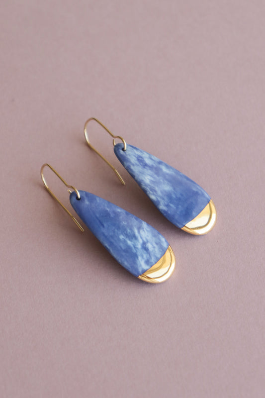 Drop earrings in Marble Blue / S