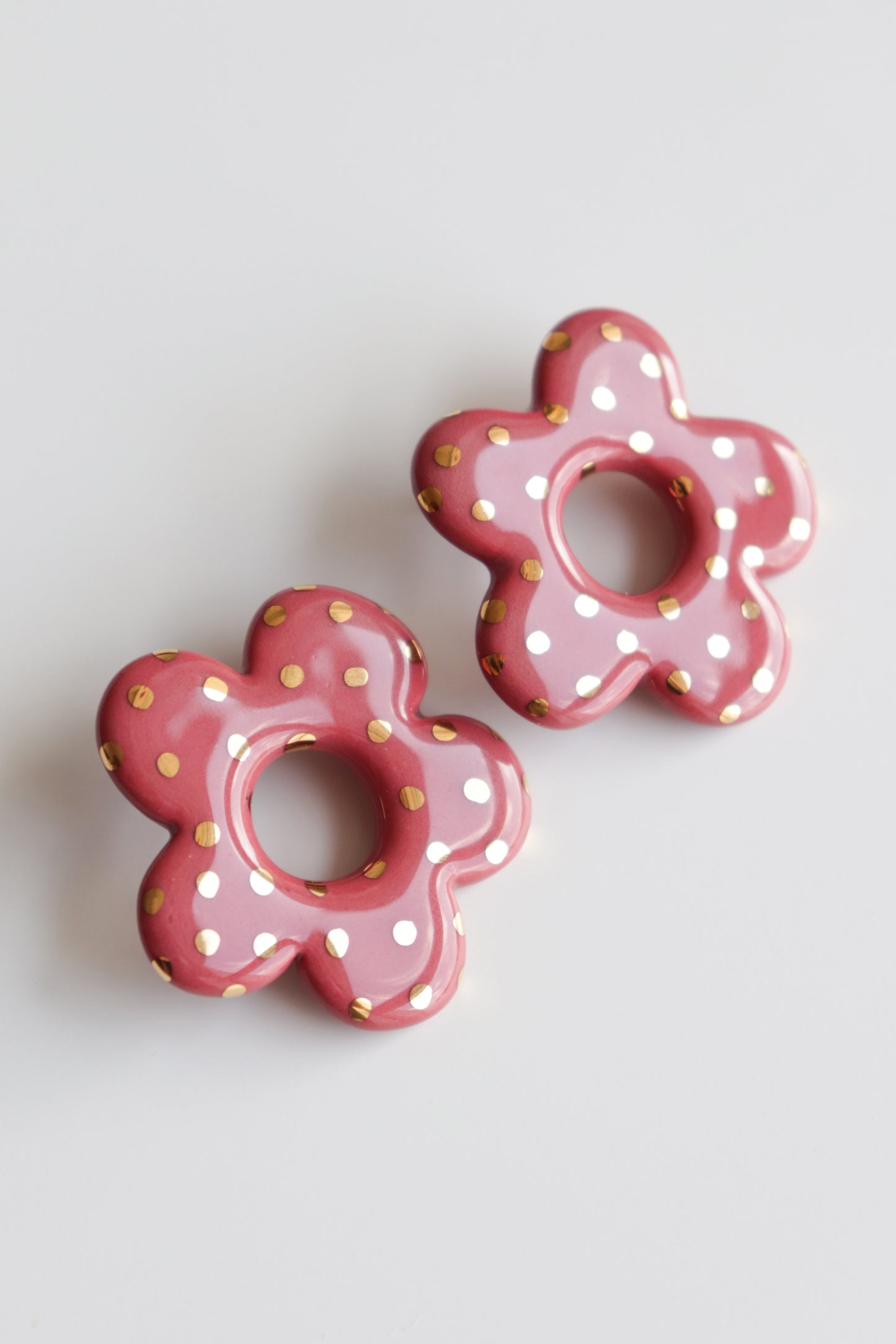 Flower Earrings in Pink