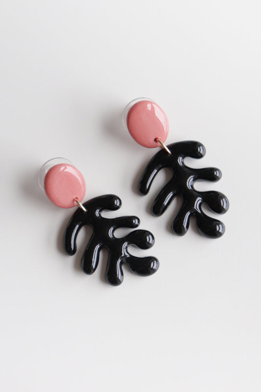 Matisse Earrings in Black/Pink